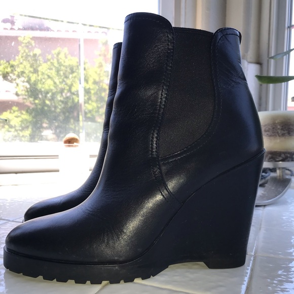 Michael Kors Shoes - Michael Kors leather wedge bootie. Worn 3-4 times